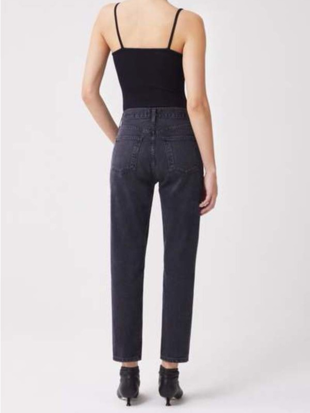AGOLDE Fen High Rise Relaxed Tapered Jeans Button Fly Faded Black Size 30 Womens - Picture 3 of 11